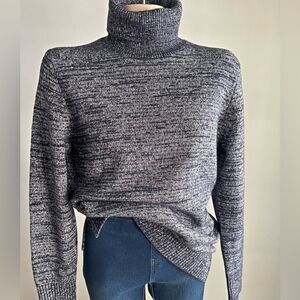 NWT J.Crew Mercantile Marled Navy Turtleneck Sweater Women’s M Wool Blend